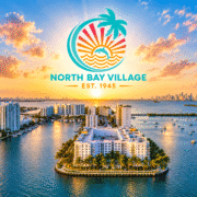 North Bay Village waterfront with the Village logo highlighting the Workforce Housing Program and housing assistance for residents.
